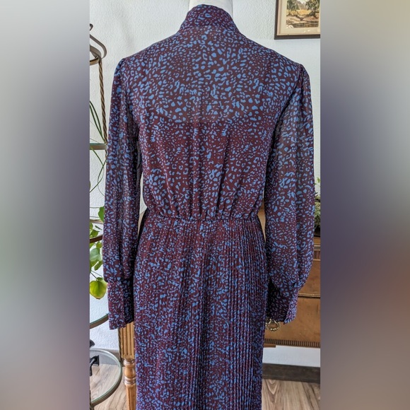 A NEW DAY Multicolored Romantic Classic Pleated Maxi Dress Long Sleeves - Picture 8 of 12